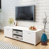 TV staliukas Televizoriaus spintelė, balta, 140x40,5x35cm, labai blizgi