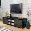 TV staliukas Televizoriaus spintelė, juoda, 140x40,5x35cm, labai blizgi