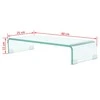 TV staliukas TV stovas/monitoriaus pakyla, skaidrus stiklas, 60x25x11 cm