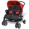 Vaikiškas vežimėlis dvynukams, raudonas ir juodas, plienas