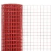 Vielos tinklas su PVC danga, raudonas, 25x1m