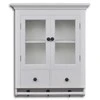 Virtuvinė spintelė, medinė, su stiklinėmis durelėmis, balta