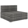 Lauko baldų komplektas Vidurinė sekcinė sofa su pagalvėle, 1vnt., pilka, poliratanas