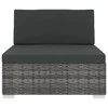 Lauko baldų komplektas Vidurinė sekcinė sofa su pagalvėle, 1vnt., pilka, poliratanas