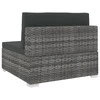Lauko baldų komplektas Vidurinė sekcinė sofa su pagalvėle, 1vnt., pilka, poliratanas