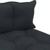 Vidurinė sodo sofa iš palečių su antracito pagalvėmis, mediena