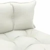 Vidurinė sodo sofa iš palečių su smėlio pagalvėmis, mediena