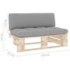 Sofa Vidurinė sodo sofos dalis iš palečių, impregnuota pušis