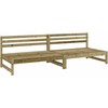Vidurinės sodo sofos dalys, 2vnt., 120x80cm, impregnuota pušis