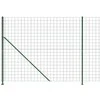 Vielinė tinklinė tvora su flanšais, žalios spalvos, 1,4x25 m