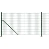 Vielinė tinklinė tvora su flanšais, žalios spalvos, 1,1x25m
