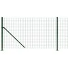 Vielinė tinklinė tvora su flanšais, žalios spalvos, 0,8x25m
