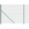 Vielinė tinklinė tvora su flanšais, žalios spalvos, 1,6x25 m