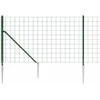 Vielinė tinklinė tvora su smaigais, žalios spalvos, 1,1x25m