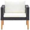Vienvietė sodo sofa su pagalvėlėmis, juoda, poliratanas