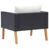 Vienvietė sodo sofa su pagalvėlėmis, juoda, poliratanas