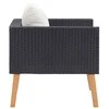 Vienvietė sodo sofa su pagalvėlėmis, juoda, poliratanas
