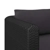 Vienvietė sofa su pagalvėlėmis, juodos spalvos, poliratanas