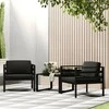 Lauko baldų komplektas Vienvietės sofos su pagalvėlėmis, 2vnt., antracito, aliuminis