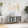 Vinilinių plokštelių spintelė, betono, 100x38x48cm, mediena