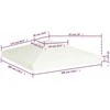 Viršutinis pavėsinės uždangalas, 310 g/m², 3x3m, baltas