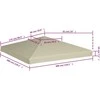 Viršutinis pavėsinės uždangalas, kreminis, 310g/m², 3x3m
