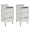 Virtuvės spintelės su 3 stalčiais, 2vnt., nerūdijantis plienas