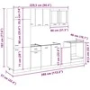 Virtuvės spintelių komplektas, 8 dalių, “Lyon", ąžuolo