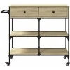 Virtuvės vežimėlis, ąžuolo, 105x42x95cm, apdirbta mediena