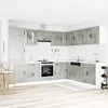 Virtuvinių spintelių komplektas, 14 dalių, Kalmar, betono pilka