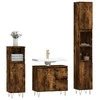 Vonios baldų komplektas, 3 dalių, dūminio ąžuolo, mediena