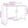 Vonios spintelė praustuvui, pilka ąžuolo, 80x33x60cm, mediena