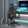 Žaidimų kėdė, juodos ir pilkos spalvos, dirbtinė oda