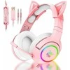ONIKUMA K9 rožinės RGB ausinės žaidimams