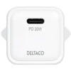 USB-C mini sieninis įkroviklis DELTACO 1x USB-C, PD 20 W, baltas / USBC-AC150