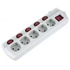 Electraline Ilgintuvas su įžeminimu ir jungikliu 5-viet./3x1mm2 /1.5m baltas