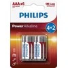 Philips LR03P6BP/10 Power Alkaline AAA / 6 vnt