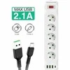 Transcend Riff F25U 2m pagarinātājs ar 3 Ligzdām + 3 USB + 1 USB-C