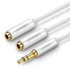 iLike Rozdzielacz audio AUX kabelio lizdas 3.5 mm UGREEN AV123, 25 cm (balta)