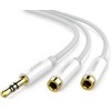 iLike Rozdzielacz audio AUX kabelio lizdas 3.5 mm UGREEN AV123, 25 cm (balta)