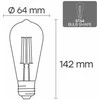 Visional ST64 LED Filament spuldze E27 10W 3000K 1100lm dzintara stikls regulējama 220–240V RA>80