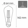 Visional ST64 LED Filament Spuldze E27 8W 3000K 960lm Dzintara Stikls 220–240V RA>80