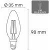 Visional C35 LED kaitrinė lemputė E14 6,5 W 3000 K 950 lm Pritemdoma skaidraus stiklo 220–240 V RA>80