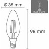 Visional C35 LED kaitrinė lemputė E14 6W 3000K 840lm skaidraus stiklo 220–240V RA>80