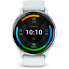 Išmanusis laikrodis Garmin Venu® 3, 45 mm, Sidabro spalvos nerūdijančiojo plieno apvadas su baltojo akmens korpusu ir silikoniniu dirželiu
