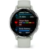 Išmanusis laikrodis Garmin Venu® 3S, Sidabro spalvos nerūdijančiojo plieno apvadas, su žaliai pilkos spalvos korpusu ir silikoniniu dirželiu