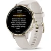 Išmanusis laikrodis Garmin Venu® 3S, Šviesaus aukso spalvos nerūdijančiojo plieno apvadas su dramblio kaulo spalvos korpusu ir silikoniniu dirželiu
