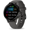 Išmanusis laikrodis Garmin Venu® 3S, Skalūno spalvos nerūdijančiojo plieno apvadas, su akmenėlių pilkos spalvos korpusu ir silikoniniu dirželiu
