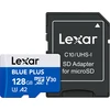Mėlyna Lexar Micro SDXC Mėlyna Plus UHS-I C10 A2 U3 V30 128GB + adapter SD