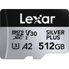 Atminties kortelė Lexar Micro SDXC Professional Sidabrinis Plus UHS-I/U3/A2/4K R205/W150 (V30) 512GB